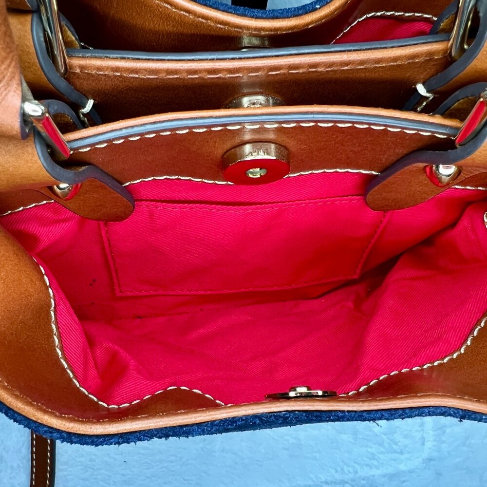 Dooney & Bourke Navy Blue Suede Mini Barlow Satchel EUC - Picture 9 of 9